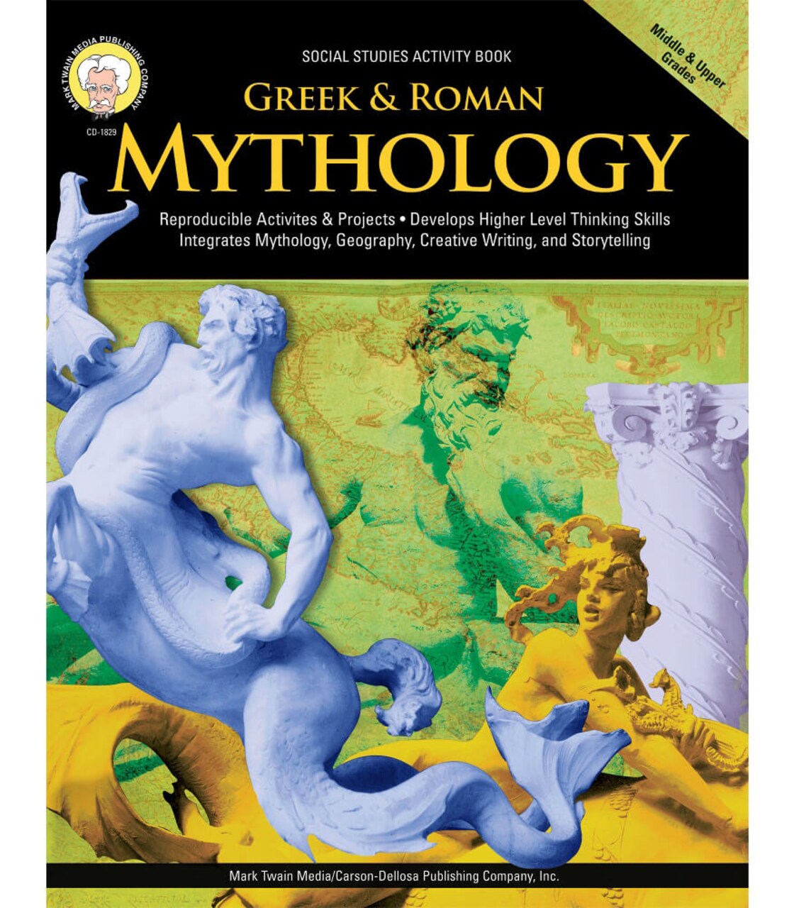 Mark Twain Media Grades 6-12 Greek & Roman Mythology Workbook, Myths About Creation Hercules, The Trojan War, The Odyssey, With Maps, Crossword Puzzles, and Reproducible Activities (128 pgs)